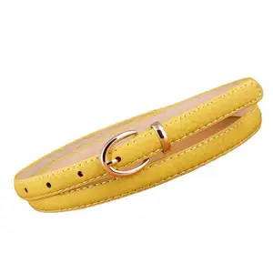 Cinturón de color caramelo para mujer, hebilla de pin decorativa de pu, estilo coreano, elegante y único, fino, venta al por mayor
