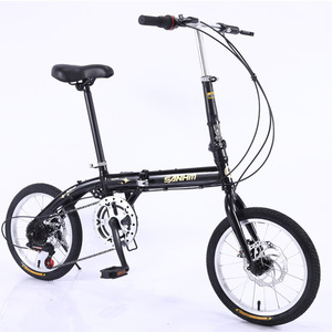 WANTUO Vélo pliant miniature de 16 pouces, léger, 6 vitesses, frein à disque, vélo compact <span class=keywords><strong>Trek</strong></span>, pneus 26*2.6\", capacité de charge de 70 kg, portable - Product Image 1