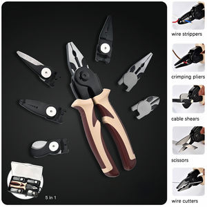 Pince multifonction 8 pouces 5 en 1, jeu de pinces professionnelles pour électriciens avec 5 têtes interchangeables, structure Plug-and-Pull - Product Image 4