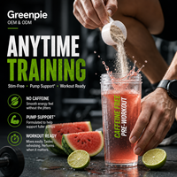 Greenpie OEM Marque Privée Sportive Supplément Alimentaire Pastèque Citron Vert Sans Caféine Pré-Entraînement Poudre Stimulante