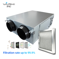 Système de récupération d'air centralisé commercial 600 m³/h avec purificateur d'air, double flux ERV/MVHR pour bureaux et hôtels