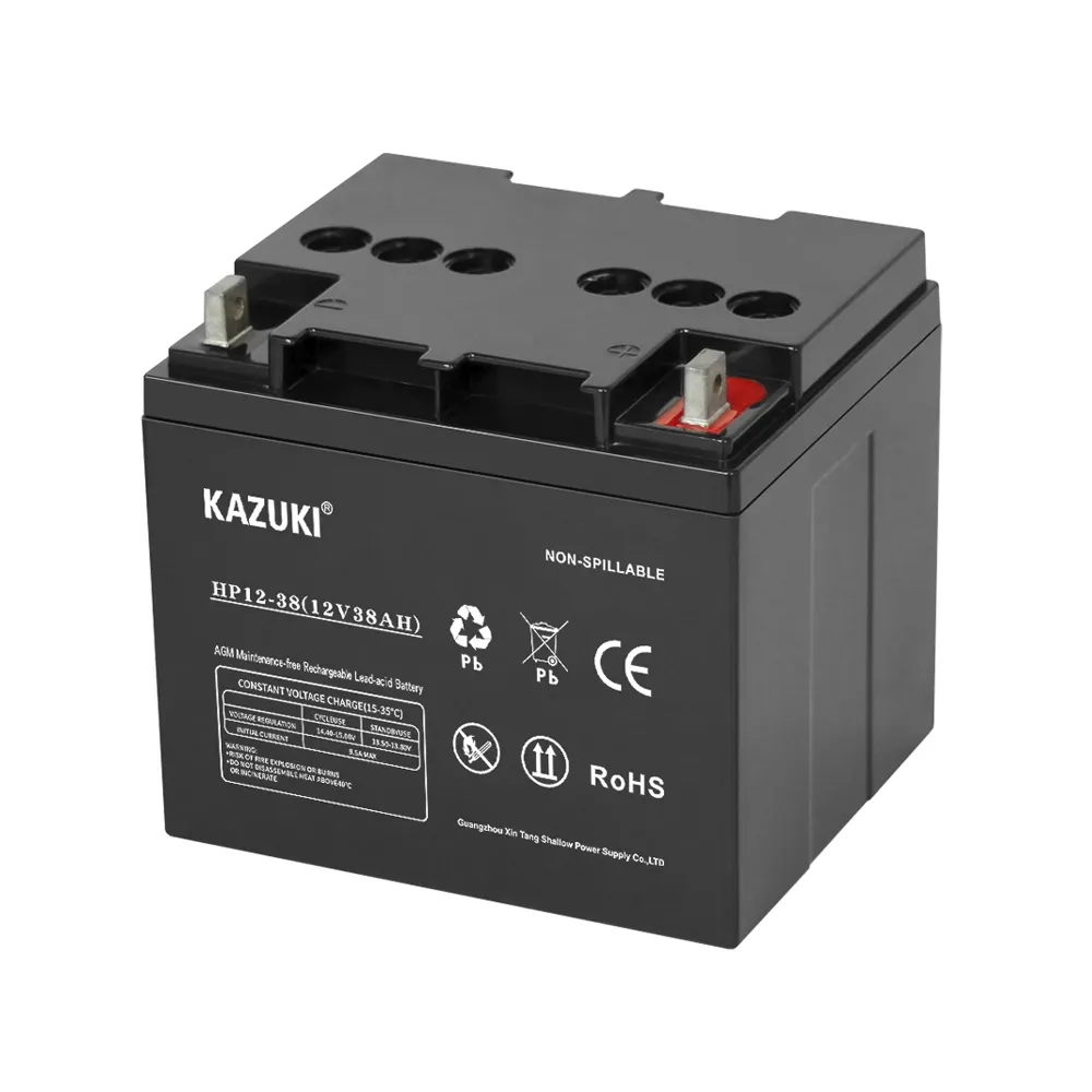 Kazuki Goede Prijs Deep Cycle Batterij 12V 38ah Lood Zuur Batterij Voor Thuis Zonne-Energie Opslagsysteem