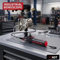 Endoscopio Industrial Impermeable IP67, Boroscopio con Sonda de 6 mm, Luz LED de 360° °   Videoscopio articulado con cable de 1m