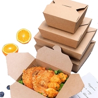Boîte à emporter en papier kraft en forme de livre, personnalisable avec logo, jetable, pour restaurant, emballage alimentaire écologique, compatible micro-ondes