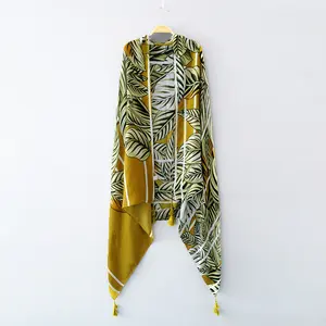 Direct Manufacture Polyester And Cotton Tassel Shawl Scarf For Women