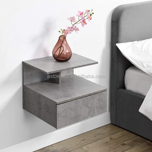 <span class=keywords><strong>Comodino</strong></span> galleggiante in legno moderno durevole all'ingrosso con cassetto appartamento camera da letto a parete mensola di stoccaggio - Product Image 6