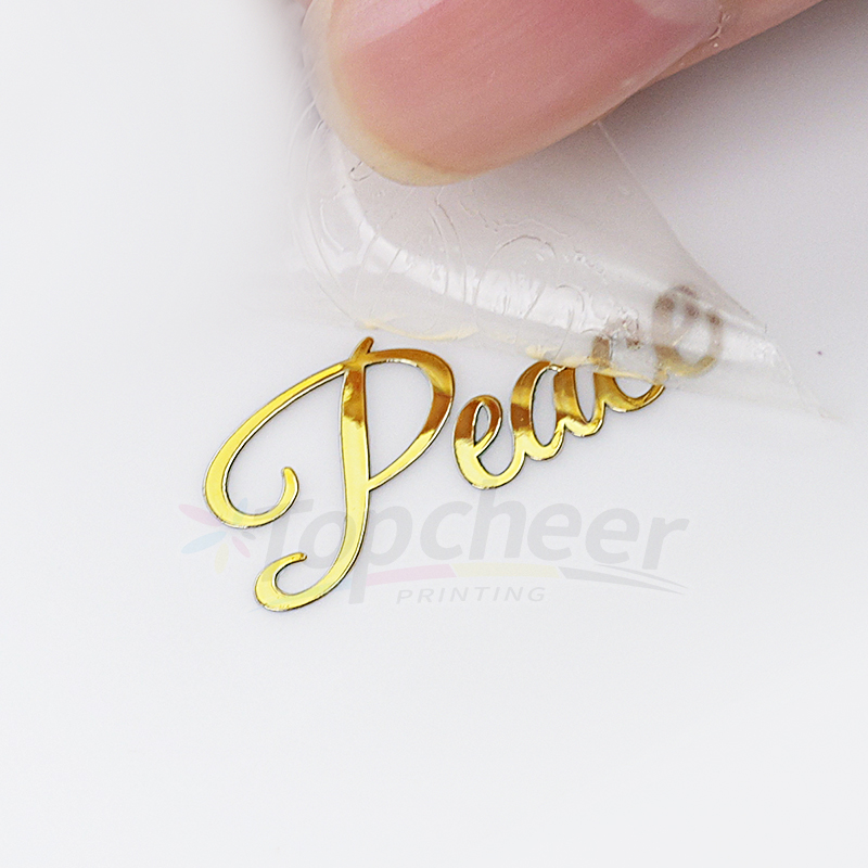 High Quality Printing Custom Foil Label Gold Metallic Transfer Transparent Transferable Stickers Label