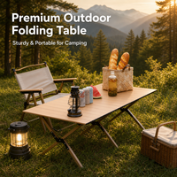 Table pliante en acier pour le camping d'hiver en plein air - Portable et multifonctionnelle pour les voyages en voiture, les barbecues et les pique-niques