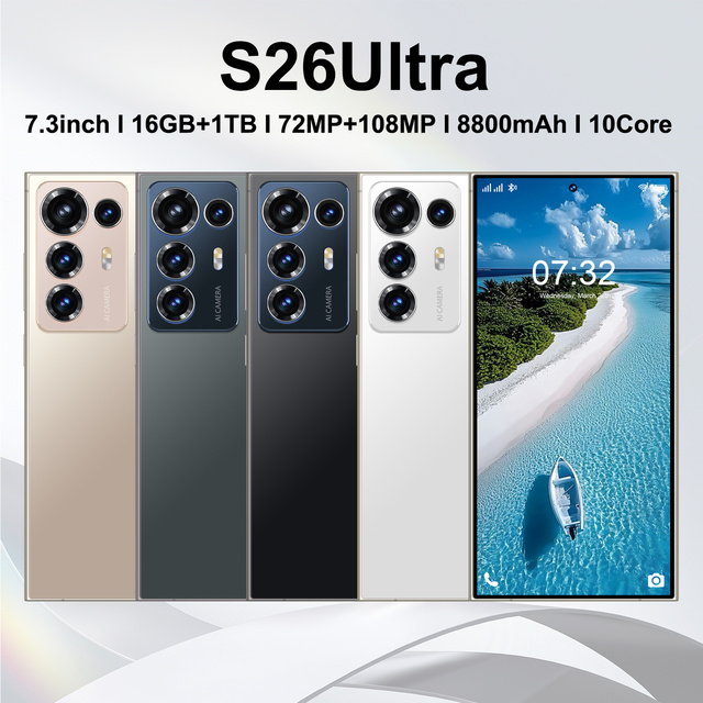 S26 Ultra Unlocked 5G Phone 7.3" 16GB+1TB 10-Core 72MP+108MP Smartphone