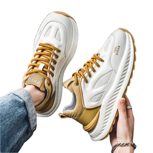 Chaussures de sport polyvalentes pour hommes, respirantes, en maille, à lacets, pour la course, décontractées, à semelle épaisse, tendance, style papa - Product Image 1
