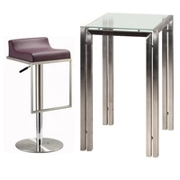 Ensemble table basse en verre de luxe moderne avec dessus transparent en acier inoxydable pour le salon ou la cuisine pour les hôtels