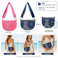 Nouveau Sac à Bandoulière Tendance Personnalisable en Nylon Imprimé Bandana, Sac à Main Matelassé Gonflé, Vente en Gros Usine