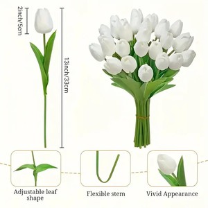 <span class=keywords><strong>Bouquet</strong></span> di <span class=keywords><strong>Tulipani</strong></span> <span class=keywords><strong>Artificiali</strong></span> in PU Effetto Reale, Fiori Multicolore per Decorazioni Casa e Matrimonio, Vendita all'Ingrosso - Product Image 2