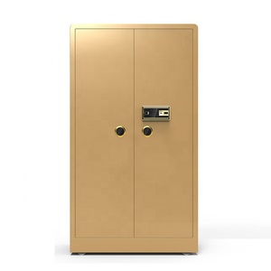 Double Door Metal Safe <b>Box</b> With Electronic Digital <b>Lock</b> Brown Color Home Hotel Security Storage Cabinet - Product Image 2