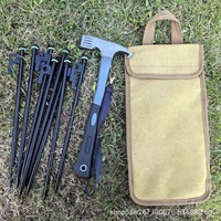 Leichter Mehrzweck-Campingzelt-Hammer mit Nagelzieher für Outdoor-Wandern, Planenverankerungswerkzeug, OEM DIY