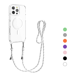 <span class=keywords><strong>Funda</strong></span> de teléfono transparente con cordón de cargador inalámbrico cruzado para <span class=keywords><strong>iPhone</strong></span> 16E 16 15 14 Plus 13 12 Pro Max collar magnético cubierta de <span class=keywords><strong>cuerda</strong></span> - Product Image 3