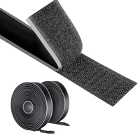 Bande auto-adhésive double face à crochets et boucles en nylon noir, fixation ultra-résistante pour artisanat, maison et montage de meubles