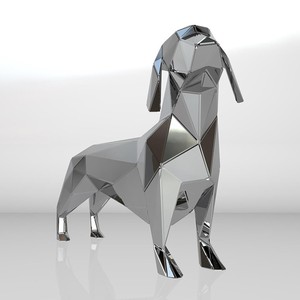 Acero inoxidable Objet Noel Interior Deco Decoración Estatuilla Estatua <span class=keywords><strong>Teckel</strong></span> Poil Dur Dachshund Perros Escultura para la <span class=keywords><strong>venta</strong></span> - Product Image 2