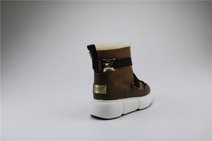 Верхняя стелька из овечьей шерсти EVA, уличные меховые мужские зимние сапоги из коровьей замши - Product Image 4