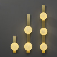 Applique murale LED en cuivre massif, style luxe léger, design post-moderne, pour salon, chambre, bureau, salle à manger, couloir