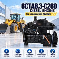Moteur diesel industriel à injection directe SCDC Cums 6CTA8.3-C260 260HP pour machine de construction, chargeuse sur pneus