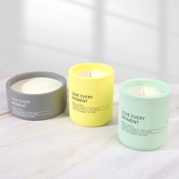 Tasse en céramique colorée à 2 mèches, marque privée, fabrication sur mesure, ensemble de bougies parfumées de luxe uniques, décoration intérieure avec boîte cadeau
