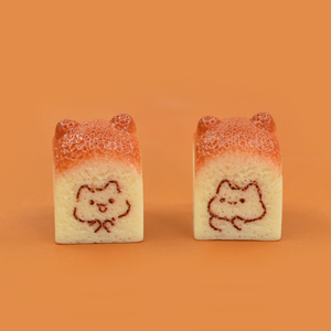 Cucciolo carino Toast in resina Flatback Cabochon casa delle bambole in miniatura cibo charm per fai da te custodia per telefono accessori decorazione - Product Image 1