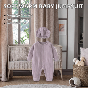 Combinaison d'hiver confortable et mignonne pour bébé MKBK, 100% coton, boutons-pression chauds, sans coutures, légèrement rembourrée, vêtements pour nourrissons et tout-petits - Product Image 2
