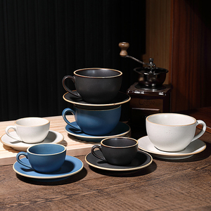 Commercio all'ingrosso 70ml 270ml caffè Espresso Cappuccino colorato opaca superficie ceramica Logo personalizzato porcellana tazza e piattino - Product Image 2