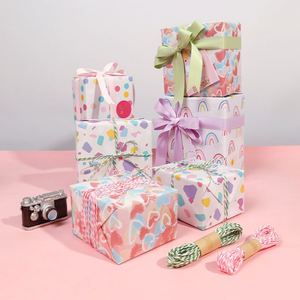 New Children <b>Birthday</b> Coated Silicone Virgin Printed Gift Wrapping <b>Paper</b> 43*300 cm Girls Holiday Wrap Packaging 3 Rolls a Set - Product Image 6