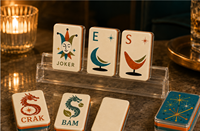 Jeu de Mahjong Américain de Luxe Mid-Century Modern, 160 Tuiles en Acrylique, Portable, Design Rétro Atomique, Divertissement