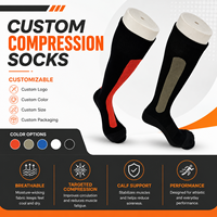 Chaussettes de compression personnalisées avec logo, chaussettes de voyage durables pour les longs trajets et le confort en avion