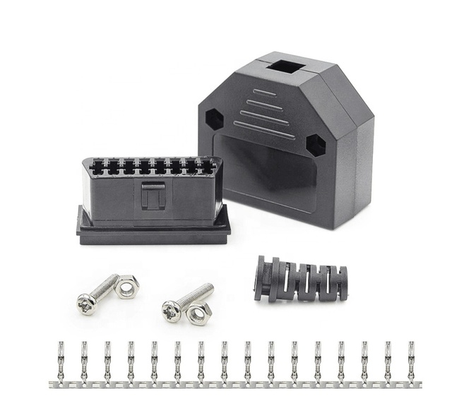 J1962F Car Accessories OBD2 Female Connector 16 Pin OBD2 Male OBD OBD2 Female Adaptor 16Pin OBDII Plug J1962 Connector