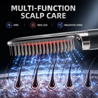 Nouveau Peigne de Massage Électrique pour Cuir Chevelu et Tête 2027 avec LED Rouge, Rechargeable, Portable, Microcourant, Masseur Capillaire Profond avec Ions Négatifs