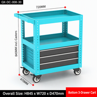 Chariot d'atelier métallique réglable à 3 tiroirs, armoire de rangement mobile pour atelier, personnalisable OEM/ODM, capacité de charge de 300 kg, 3 points d'ancrage