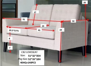 Hàng Tồn Kho Giải Phóng Mặt Hàng <span class=keywords><strong>Overstock</strong></span> Đồ Nội Thất Mỹ Bọc Hai Chỗ Ngồi Tufted Màu Be Linen Vải Loveseat Cổ Sofa - Product Image 5