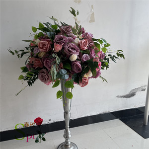SPR elegante boda artificial verde rosa peonía lavanda arreglo decoración mesa Floral recepción centro de mesa - Product Image 3
