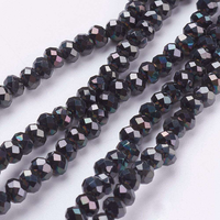 Perles de cristal en verre facetté rondes 4/6/8MM Perles d'espacement en vrac pour la fabrication de bijoux et bracelets DIY