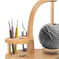 Support de fil à crocheter en bois personnalisé avec rotation magnétique, rangement pour crochets et grand support pour pelotes de laine