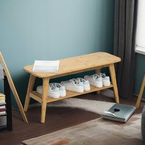 2 Tier <strong>Shoe</strong> Rack <strong>Bench</strong>, Bamboo Entryway <strong>Bench</strong>, <strong>Shoe</strong> <strong>Bench</strong> With <strong>Storage</strong> for <strong>Hallway</strong> - Product Image 3