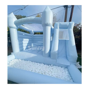 Nouvelle maison de rebond gonflable <span class=keywords><strong>bleu</strong></span> clair avec toboggan, piscine à balles, château gonflable pour enfants, fête, <span class=keywords><strong>ballon</strong></span>, château gonflable pour événements, château gonflable pour fête - Product Image 1