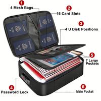 Sac de rangement ignifuge OEM avec serrure pour documents, argent, cartes, passeports, chèques, factures – Idéal pour les voyages et la maison