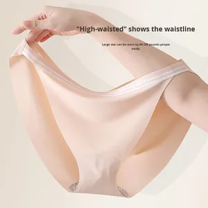 Ropa Interior de Talla Grande sin Costuras de Estilo Japonés, Tejido Sólido, de Tiro Bajo, para Mujeres Curvy, Corte Alto, Sin Elásticos, Sexy, Tipo Bikini, para Uso Diario - Product Image 4