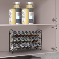 Porte-épices en métal antidérapant à 2 niveaux Lazy Susan du fabricant Support de rangement pliable Organisation de la cuisine Étagère Organisateur
