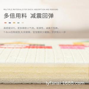 Tapis de jeu pliable Lyanai Baby Xpe 2 cm double face, tapis de ramper doux à motifs de dessins animés pour bébés et tout-petits, utilisation domestique, sans odeur - Product Image 4