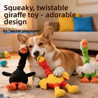 Jouet à mâcher couineur en forme d'oiseau à long cou, résistant aux morsures, en polyester durable pour chiens, modèle PT361 - Meilleure vente