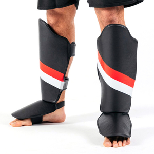 Protège-tibias de boxe professionnels en PU de haute qualité pour la vente en gros - Conception protectrice, durable, respirante et confortable OEM - Product Image 1