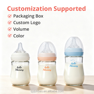 Bouteille en <span class=keywords><strong>verre</strong></span> pour bébé de qualité supérieure personnalisée, sans BPA, en <span class=keywords><strong>verre</strong></span> borosilicate haute résistance, <span class=keywords><strong>biberon</strong></span> <span class=keywords><strong>anti</strong></span>-<span class=keywords><strong>colique</strong></span> pour nouveau-nés de 0 à 12 mois - Product Image 3