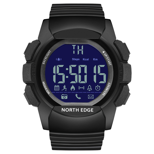 NORTH EDGE Pedometer Calories 100M Waterproof Men Sports Watches Distance Detection Digital Watch Running Swimming Wristwatch