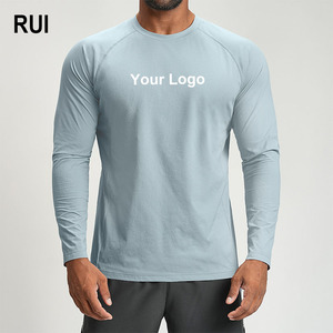 T-shirt à manches longues pour homme RUIQUWIN, grande taille, couleur unie, respirant, évacuant l'humidité, extensible dans quatre directions, écologique - Product Image 1